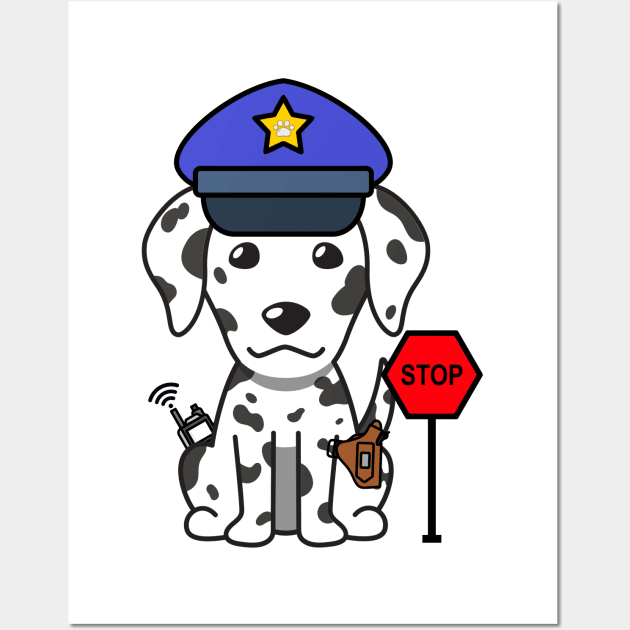 Funny Dalmatian Policeman Wall Art by Pet Station